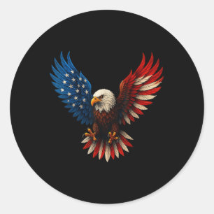 American Flag Bald Eagle Patriotic Eagle 4th Of Ju Classic Round Sticker