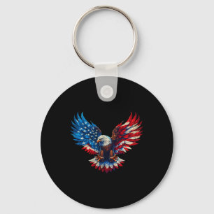 American Flag Bald Eagle Patriotic Eagle 4th Of Ju Key Ring