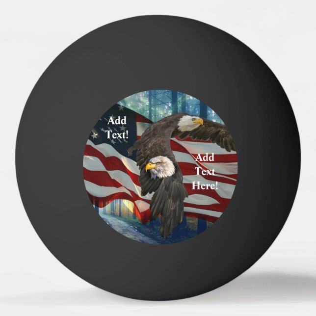 American Flag Bald Eagle Ping Pong Ball (Front)
