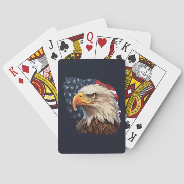 American Flag Bald Eagle Playing Cards (Back)