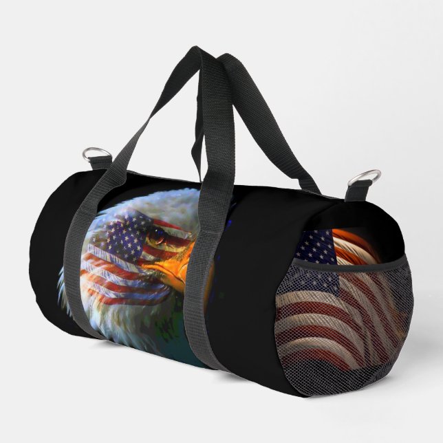 American Flag Bald Eagle Political Duffle Bag (Right Corner)
