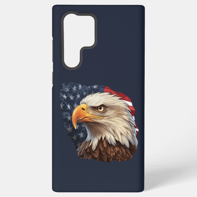 American Flag Bald Eagle Samsung Galaxy S22 Ultra Case (Back)