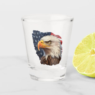 American Flag Bald Eagle Shot Glass