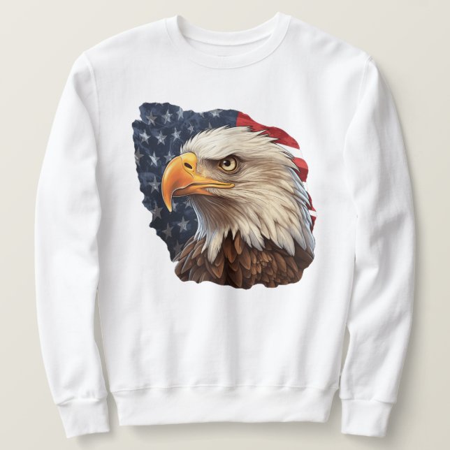 American Flag Bald Eagle Sweatshirt (Design Front)