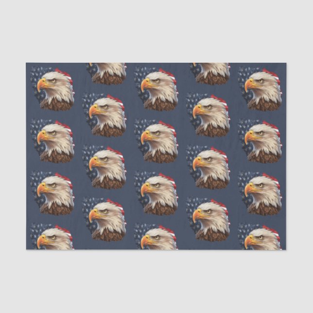 American Flag Bald Eagle Tissue Paper (Front)
