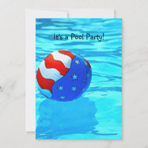 American Flag Ball Pool Party Invitation