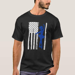 American Flag Ballerina Ballet Gymnastics Girls Te T-Shirt