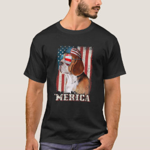 American Flag Bandanna Dog Red White Blue 4th Of J T-Shirt