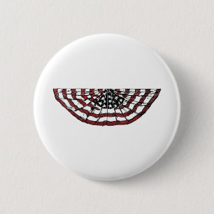 American flag banner 6 cm round badge