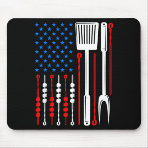 American flag barbecue son dad husband fathers day mouse pad