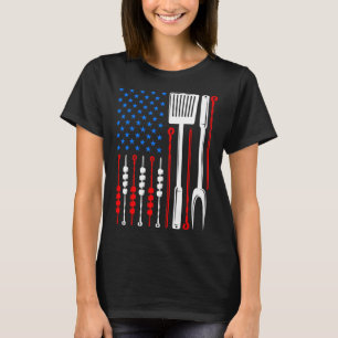 American Flag Barbecue Son Dad Husband Fathers Day T-Shirt
