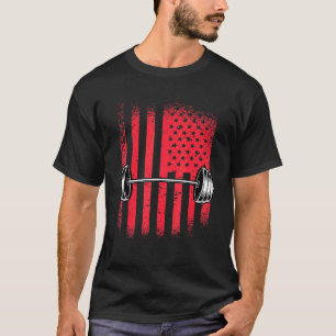 American Flag Barbell T-Shirt