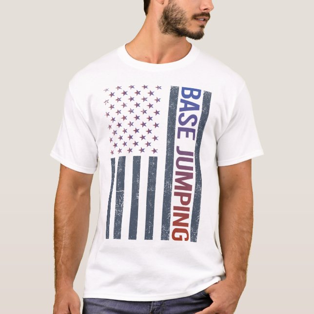 American Flag Base Jumping T-Shirt (Front)
