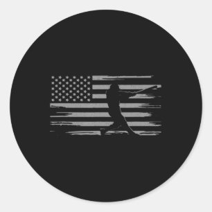 American Flag Baseball Apparel - Baseball Classic Round Sticker