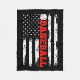 American Flag Baseball Apparel Team Vintage Baseba Fleece Blanket