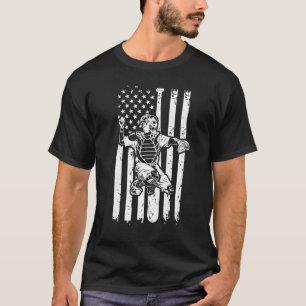 American Flag Baseball Apparel - Vintage Baseball T-Shirt