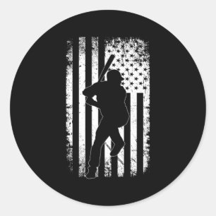 American Flag Baseball Baseball Classic Round Sticker