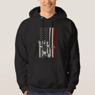 American Flag Baseball Catcher US Sportsman Hoodie