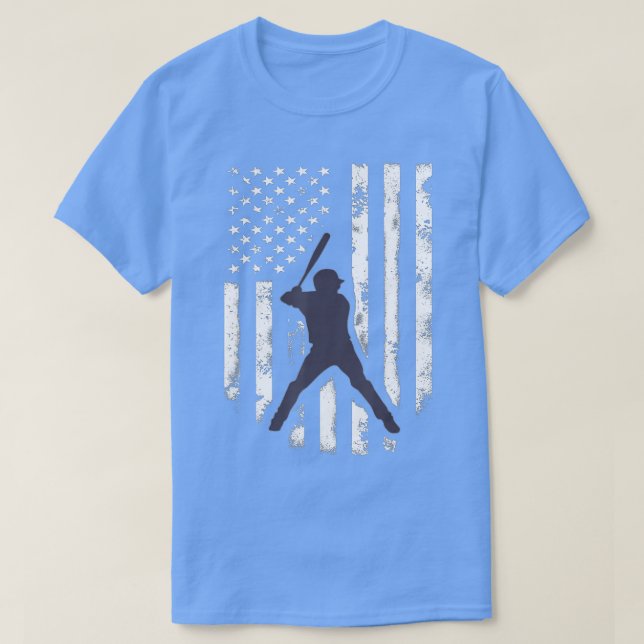 American Flag Baseball  Cool Distressed Jersey Gif T-Shirt (Design Front)