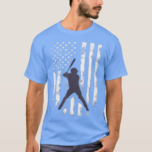 American Flag Baseball Cool Distressed Jersey Gif T-Shirt