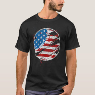 American Flag Baseball July 4th Usa Men Women Kids T-Shirt