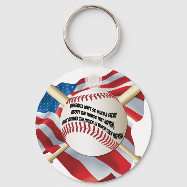 American Flag Baseball Key Ring (Front)