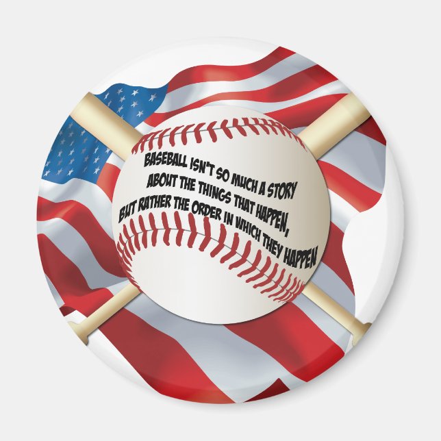 American Flag Baseball Magnet (Front)