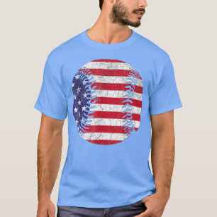 American Flag Baseball T July 4th USA For Men Wom T-Shirt