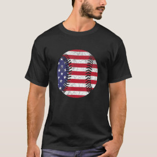American Flag Baseball T Shirt July 4th USA Men Wo