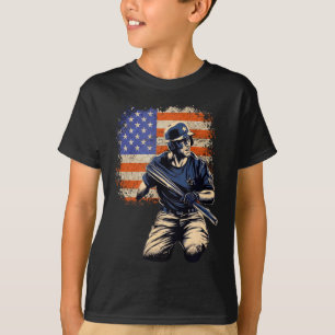 American Flag Baseball Team 4th Of July T Shirt