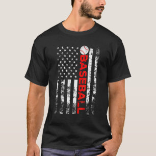 American Flag Baseball Team for men women T-Shirt