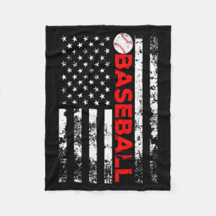 American Flag Baseball Team For Men Women T Shirt  Fleece Blanket