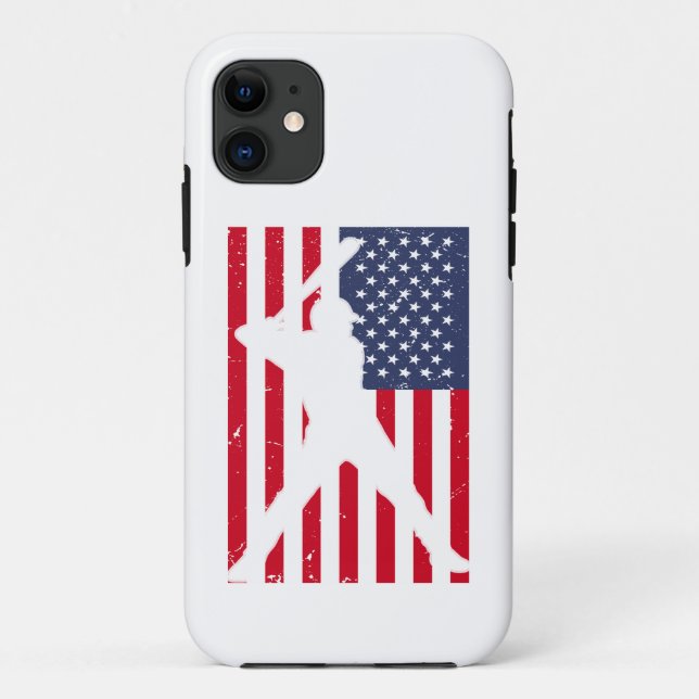  American Flag Baseball Team Gift  Case-Mate iPhone Case (Back)