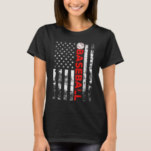 American Flag Baseball Team Gift T-Shirt