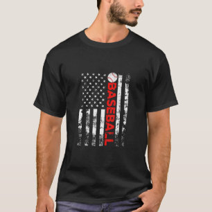 American Flag Baseball Team Gift T-Shirt