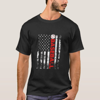 American Flag Baseball Team Gift T-Shirt