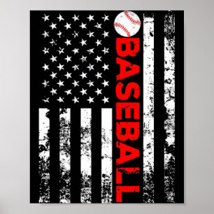 American Flag Baseball Team Gift T Shirt_10  Poster