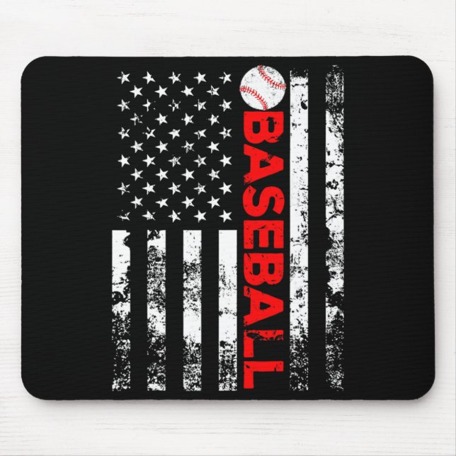 American Flag Baseball Team Gift T Shirt_8  Mouse Pad (Front)