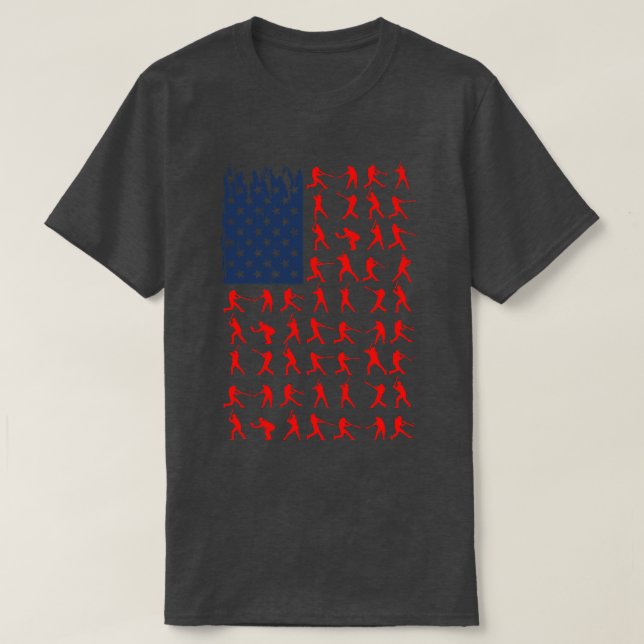 American Flag Baseball Team Gifts  T-Shirt (Design Front)