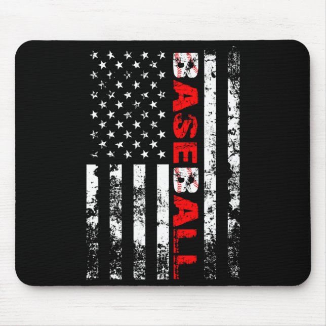 American Flag Baseball Team T Shirt_3  Mouse Pad (Front)