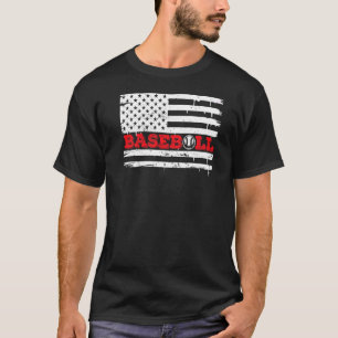 American Flag Baseball Team Vintage Coach Retro  F T-Shirt