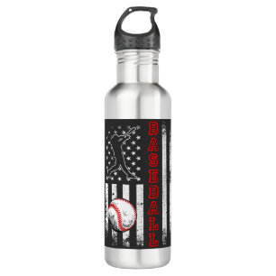 American Flag Baseball Team Vintage Funny 710 Ml Water Bottle