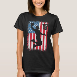 American Flag Basketball Apparel Funny Basketball  T-Shirt