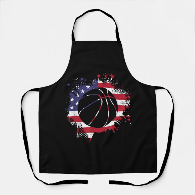 American Flag Basketball Player  Apron (Front)