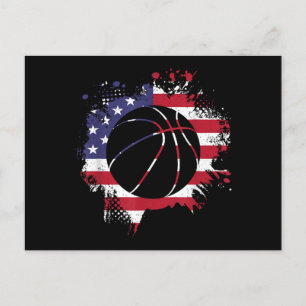American Flag Basketball Player  Postcard
