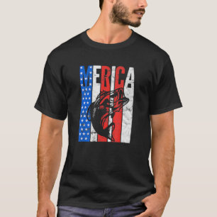 American Flag Bass Fishing 4th Of July Fish Merica T-Shirt