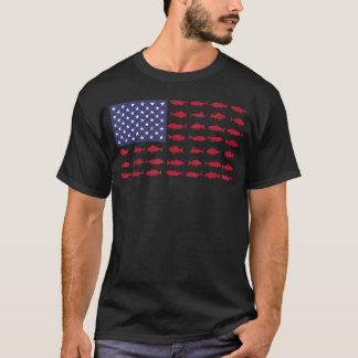 American Flag Bass Fishing Kid Boy Youth Women T-Shirt