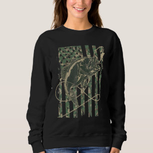 American Flag Bass Fishing Sweatshirt