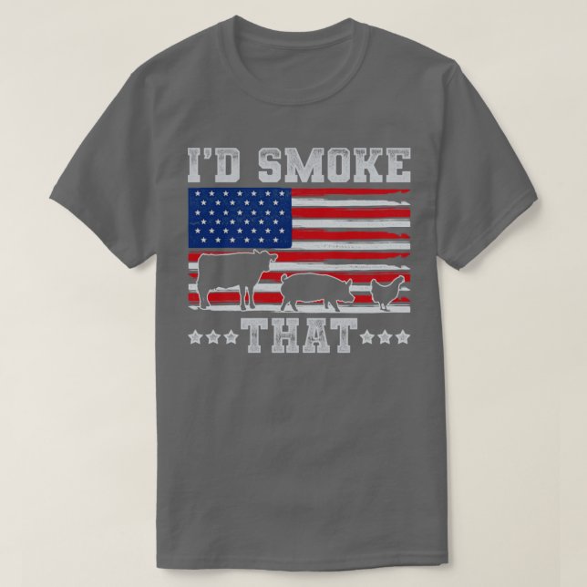 American Flag BBQ Grilling T-Shirt (Design Front)