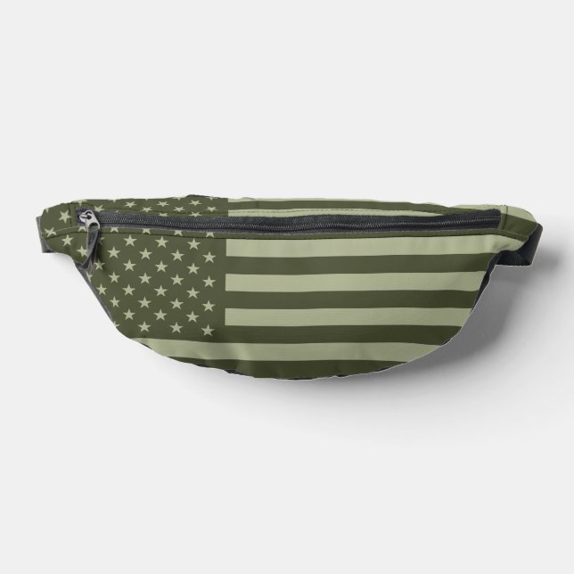 American Flag BDU Green Bum Bags (Lay Down)